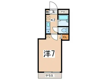 シャギーローズ相模大野(1K/1階)の間取り写真