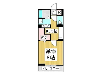 コンフォーティア狐島(1K/3階)の間取り写真