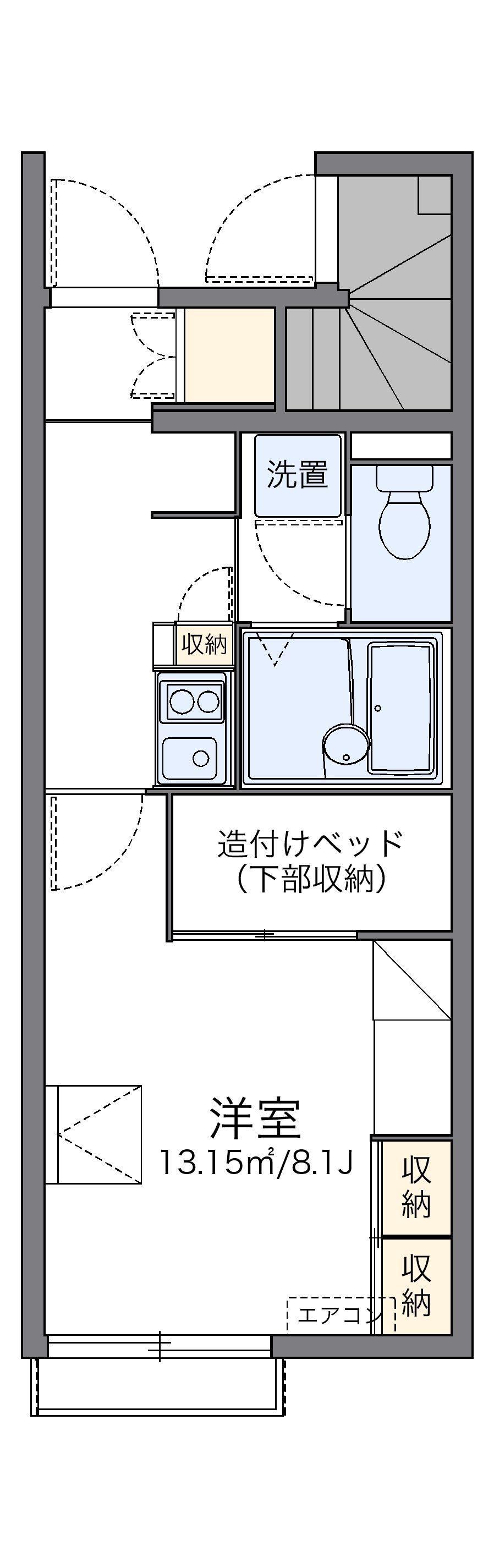 レオパレス瑞穂II(1K/1階)の間取り写真