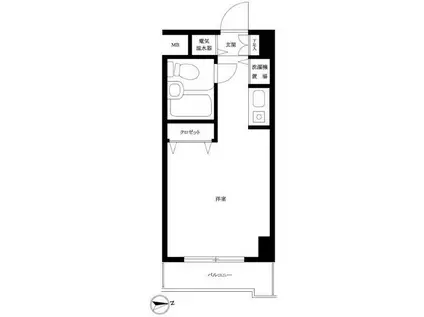 リバティ多摩川(ワンルーム/8階)の間取り写真