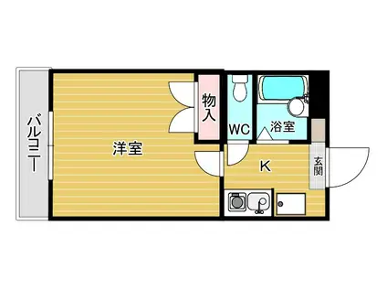 守恒ガーデンヒルズ(1K/1階)の間取り写真