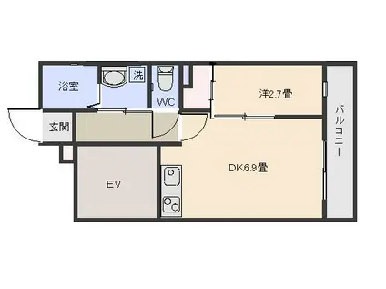 1016 TOWERS KOMATSUBARA(1DK/5階)の間取り写真