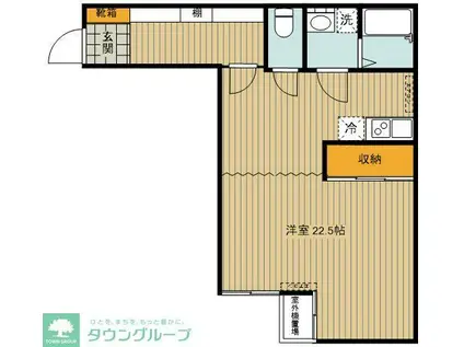 バウムハウス本宿(ワンルーム/2階)の間取り写真