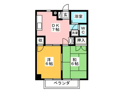メゾン大西(2DK/1階)の間取り写真