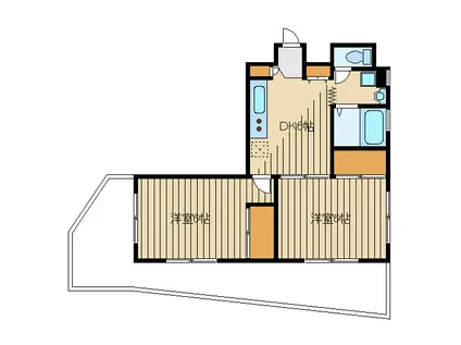 サンスクエア成増(2DK/1階)の間取り写真