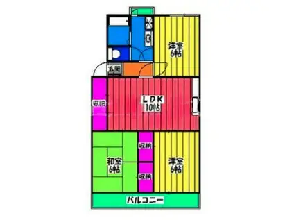 ニューコーポ進藤(3LDK/2階)の間取り写真