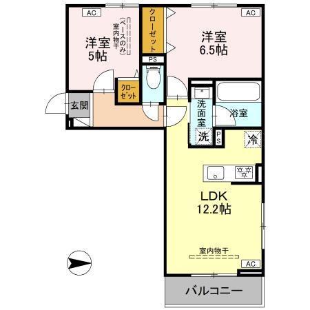 9COLORS(2LDK/3階)の間取り写真