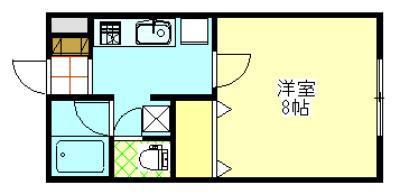 アーバンハイツ新屋駅前B棟(1K/2階)の間取り写真