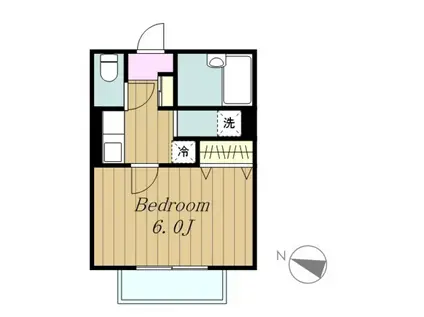 モナリエ大野台(1K/1階)の間取り写真