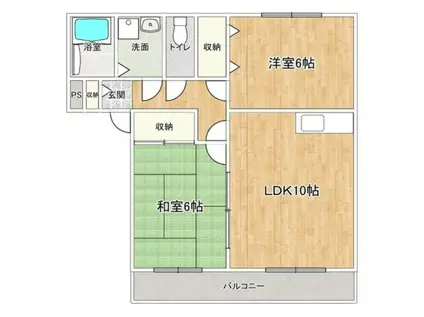 グリーンハイツNOAH(2LDK/1階)の間取り写真