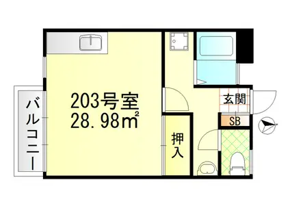 木の家香櫨園(ワンルーム/2階)の間取り写真