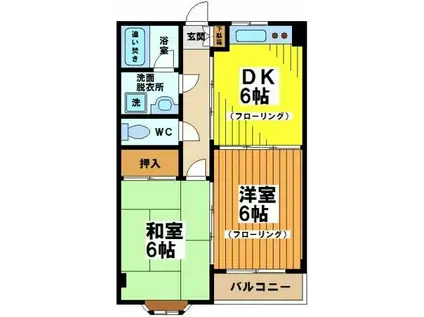 CRESSEDA(2DK/3階)の間取り写真