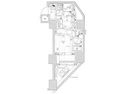 プレミアムキューブG渋谷神南(1K/7階)の間取り写真