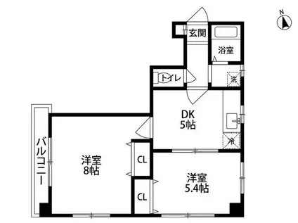 サニーコート(2DK/3階)の間取り写真