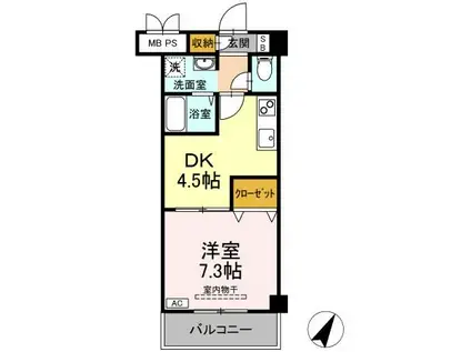 エスペランサI(1DK/3階)の間取り写真