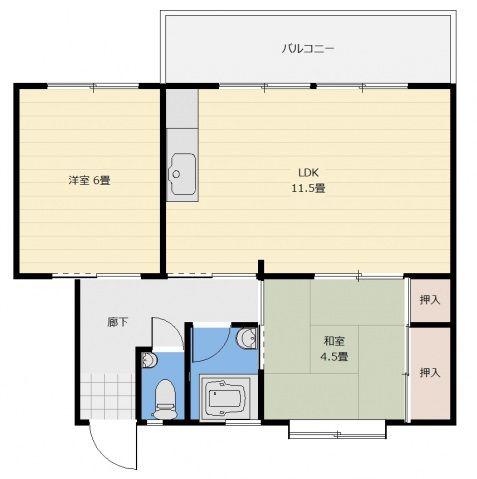 鈴が台団地F棟(2LDK/2階)の間取り写真