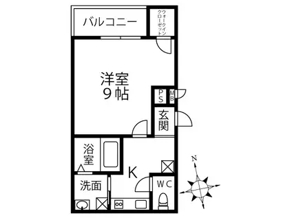 フジパレス阪南町I番館(1K/2階)の間取り写真