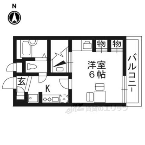 レオパレスPOLESTAR3(1K/3階)の間取り写真