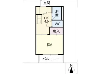 コウジィコート A棟(1DK/1階)の間取り写真
