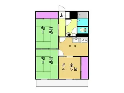 ヒルトップ梶ヶ谷(3DK/3階)の間取り写真