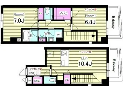 T`S CALM(2LDK/5階)の間取り写真