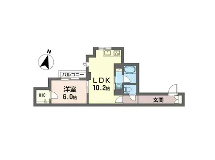 フラワー(1LDK/2階)の間取り写真