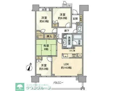 ライオンズ守谷駅前プレミアム(4LDK/4階)の間取り写真
