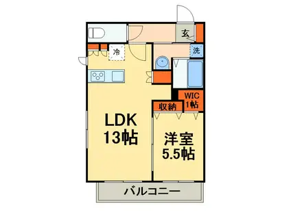 CONTIGO(1LDK/2階)の間取り写真