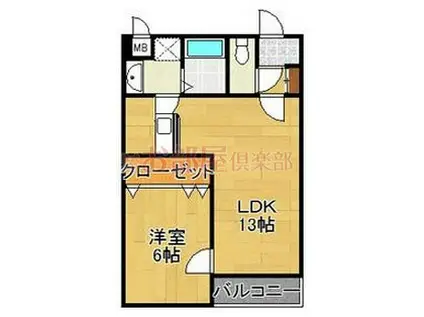 アレイII(1LDK/3階)の間取り写真