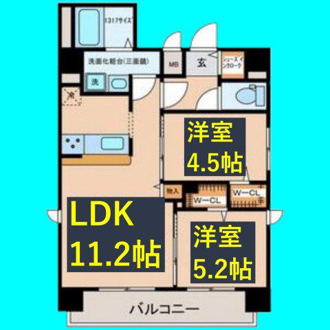 Z・R東別院(2LDK/8階)の間取り写真