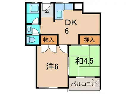 阪山マンション(2DK/2階)の間取り写真