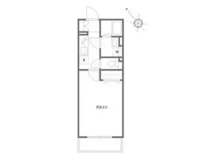 アルティザ氷川台(1K/3階)の間取り写真