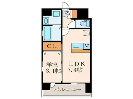 REGARIA MIHAGINO CENTER MARKS(1LDK/3階)の間取り写真