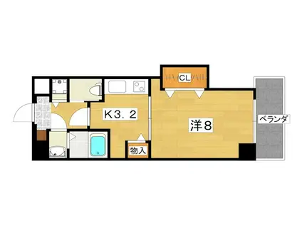 ルミエール交野(1K/6階)の間取り写真