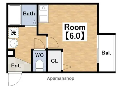 ディアネス(ワンルーム/3階)の間取り写真