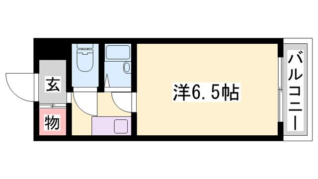 BASEI(1K/6階)の間取り写真