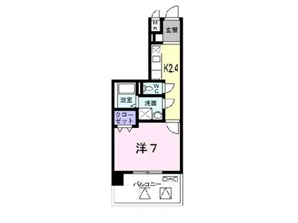 ノーブル・コーケ・横浜(1K/3階)の間取り写真