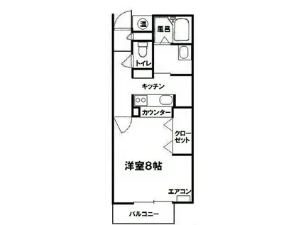 メープルあや 104(1K/1階)の間取り写真