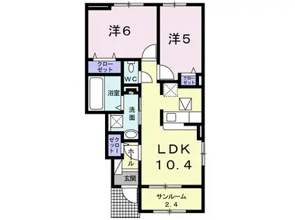 ディア メゾン神宮(2LDK/1階)の間取り写真