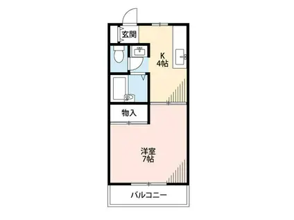 エリール戸塚(1K/1階)の間取り写真