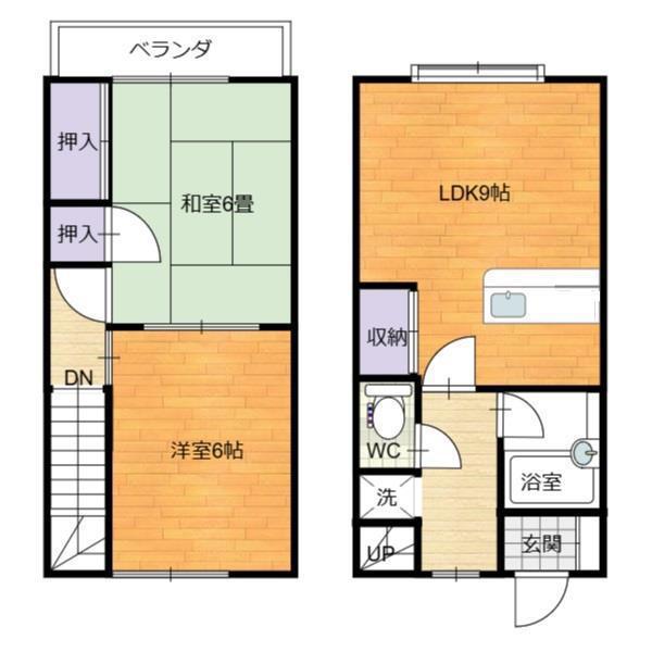 サウスコート(2LDK/1階)の間取り写真