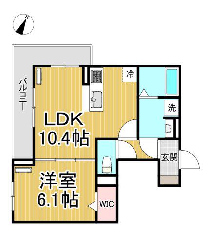 METEOR GRAND(1LDK/2階)の間取り写真