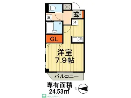 イートス千葉(1K/4階)の間取り写真