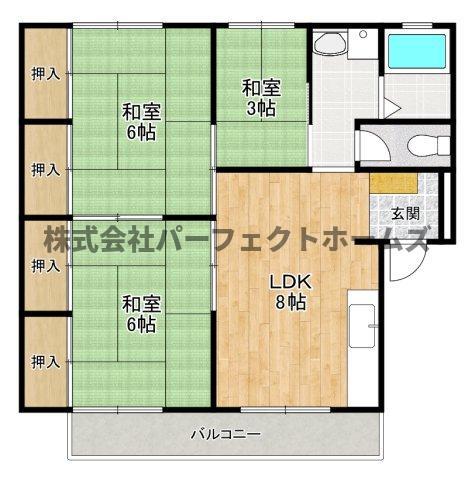 プライブ香里園(3LDK/3階)の間取り写真