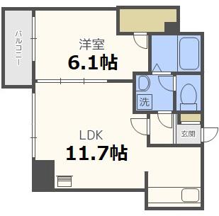 FRAIS-M(1LDK/10階)の間取り写真