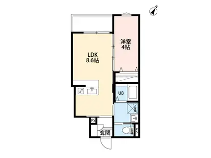 ルノン東所沢 旧ROBOT HOME 東所沢IV(1LDK/2階)の間取り写真