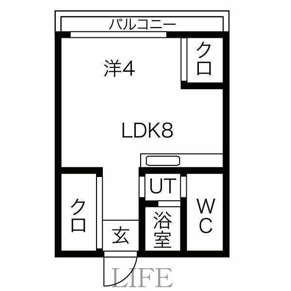 R4TMビル(1DK/6階)の間取り写真