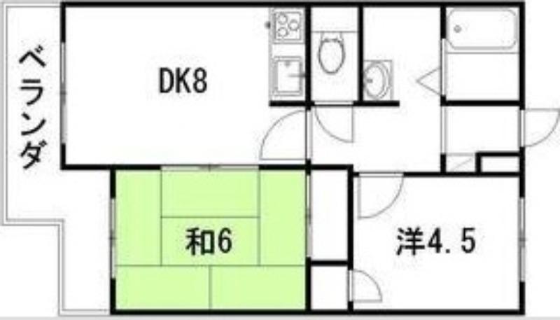 コーポ佐野富月寒東(2DK/3階)の間取り写真
