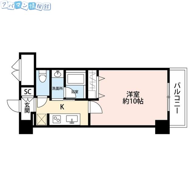 パークソレイユ3番館(1K/3階)の間取り写真