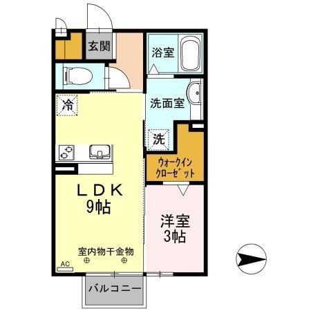 アーク野田(1LDK/2階)の間取り写真